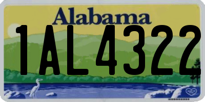 AL license plate 1AL4322