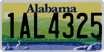 AL license plate 1AL4325