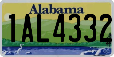 AL license plate 1AL4332