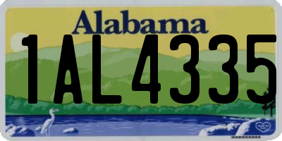 AL license plate 1AL4335