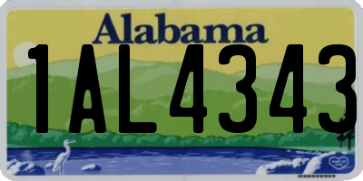 AL license plate 1AL4343