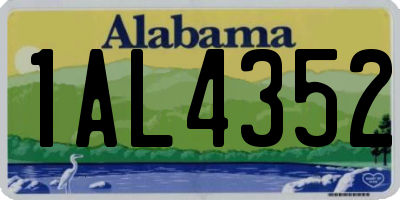 AL license plate 1AL4352