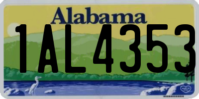 AL license plate 1AL4353