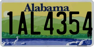 AL license plate 1AL4354