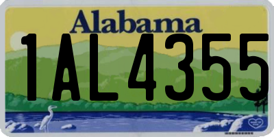 AL license plate 1AL4355