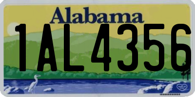 AL license plate 1AL4356