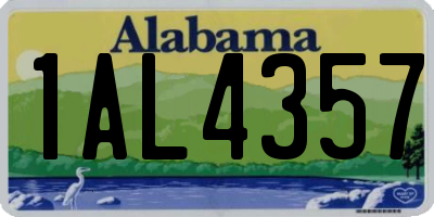 AL license plate 1AL4357