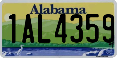 AL license plate 1AL4359