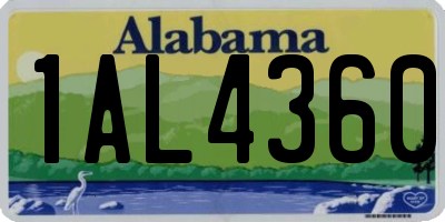 AL license plate 1AL4360