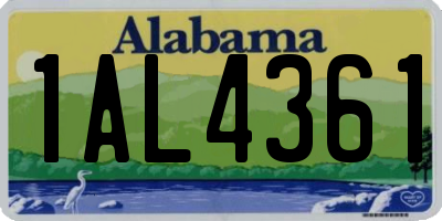 AL license plate 1AL4361