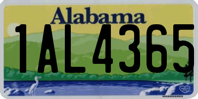 AL license plate 1AL4365