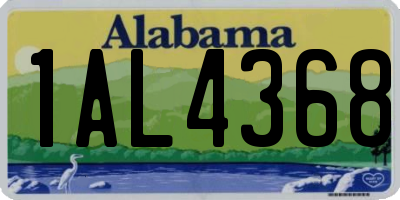 AL license plate 1AL4368