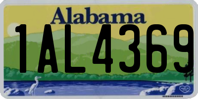 AL license plate 1AL4369