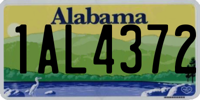 AL license plate 1AL4372