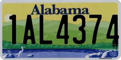 AL license plate 1AL4374