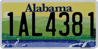 AL license plate 1AL4381
