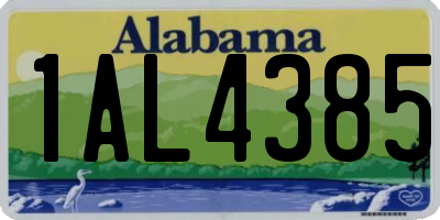 AL license plate 1AL4385