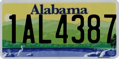 AL license plate 1AL4387