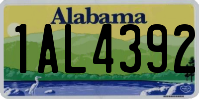 AL license plate 1AL4392