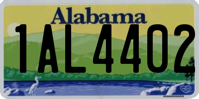 AL license plate 1AL4402