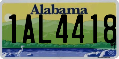 AL license plate 1AL4418