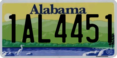 AL license plate 1AL4451
