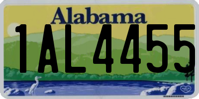 AL license plate 1AL4455