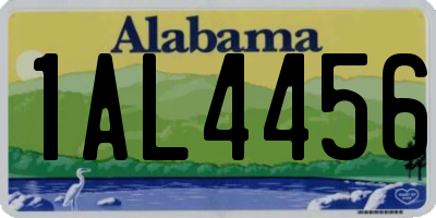 AL license plate 1AL4456
