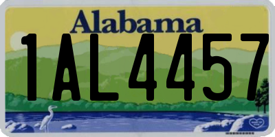 AL license plate 1AL4457