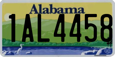 AL license plate 1AL4458