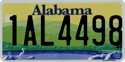AL license plate 1AL4498