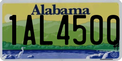 AL license plate 1AL4500