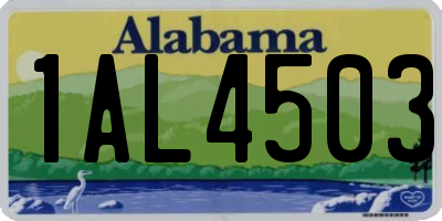AL license plate 1AL4503