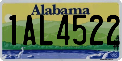AL license plate 1AL4522