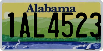 AL license plate 1AL4523