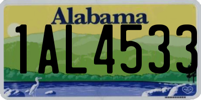 AL license plate 1AL4533