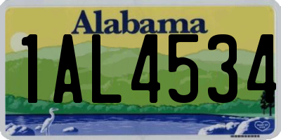 AL license plate 1AL4534