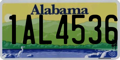 AL license plate 1AL4536