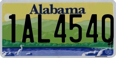 AL license plate 1AL4540
