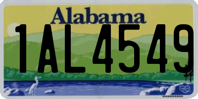 AL license plate 1AL4549