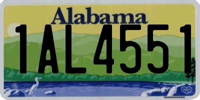 AL license plate 1AL4551