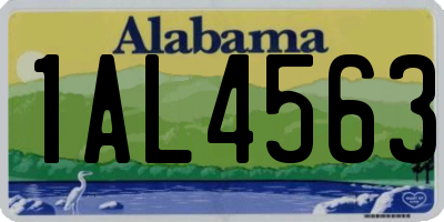 AL license plate 1AL4563