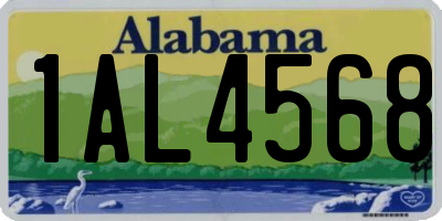 AL license plate 1AL4568