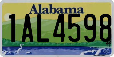 AL license plate 1AL4598