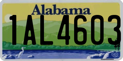 AL license plate 1AL4603