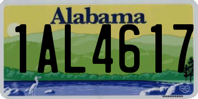 AL license plate 1AL4617