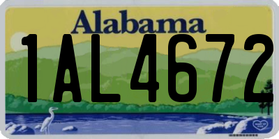 AL license plate 1AL4672