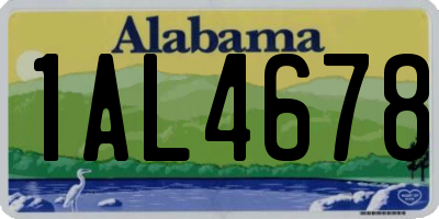 AL license plate 1AL4678