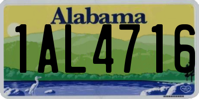 AL license plate 1AL4716