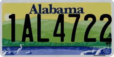 AL license plate 1AL4722